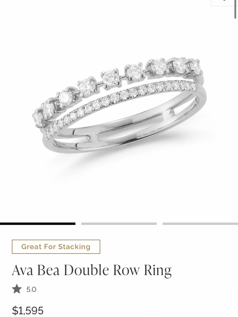 Dana Rebecca Designs Double Row Ava Bea Diamond Ring in 14k white gold